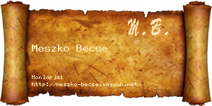 Meszko Becse névjegykártya